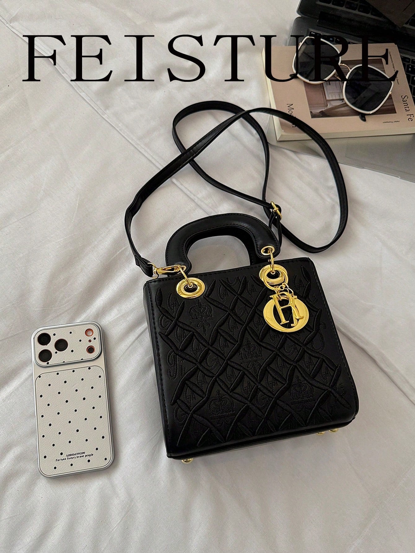 FEISTURE 1pc, Vintage Women's Handbag With Long Shoulder Strap, One Shoulder Crossbody Bag, Suitable For Girls, Women, College Students, New Professionals And White-Collar Workers, Perfect For Work, B
