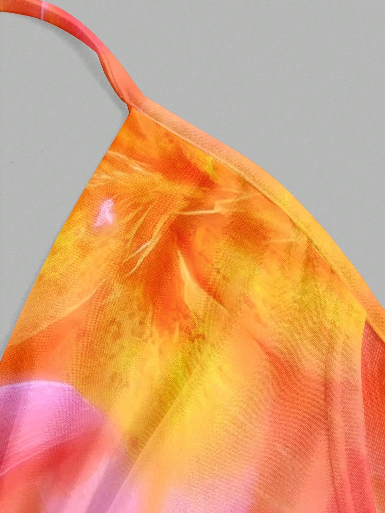 Firerie Women's Burnt Orange Lily Allover Print Halter Neck Tank Top, Boho Sexy Elegant Tropical Summer Beach Vacation Holiday, Hawaiian Blouse
