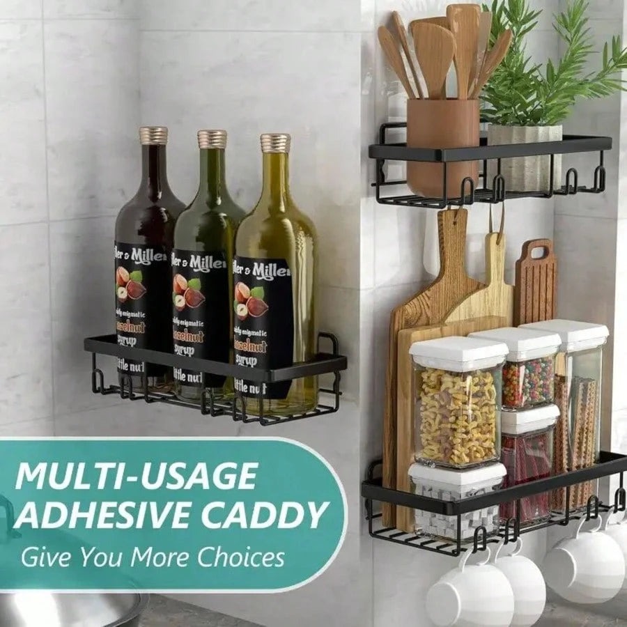 Five-Piece Bathroom And Toilet Storage Rack Set, Rust-Proof, No-Drill Shower Rack. Sturdy And Easy To Install. Suitable For Shower Rooms, Toilets, And Kitchen Organization.