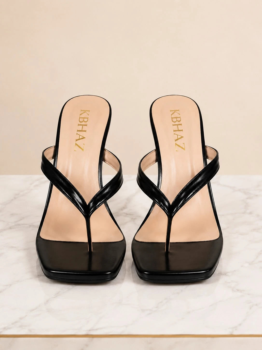 Flip Flops Heels Sandals For Women Stiletto Heel Casual Satin Fashion Square Open Toe Backless Summer High Heel Dressy Thong Slide Beach Daily Shoes