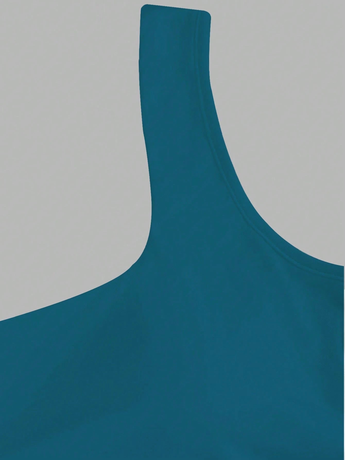 Flirla Blue Padded Square Neck Casual Fitted Tank Top, Summer