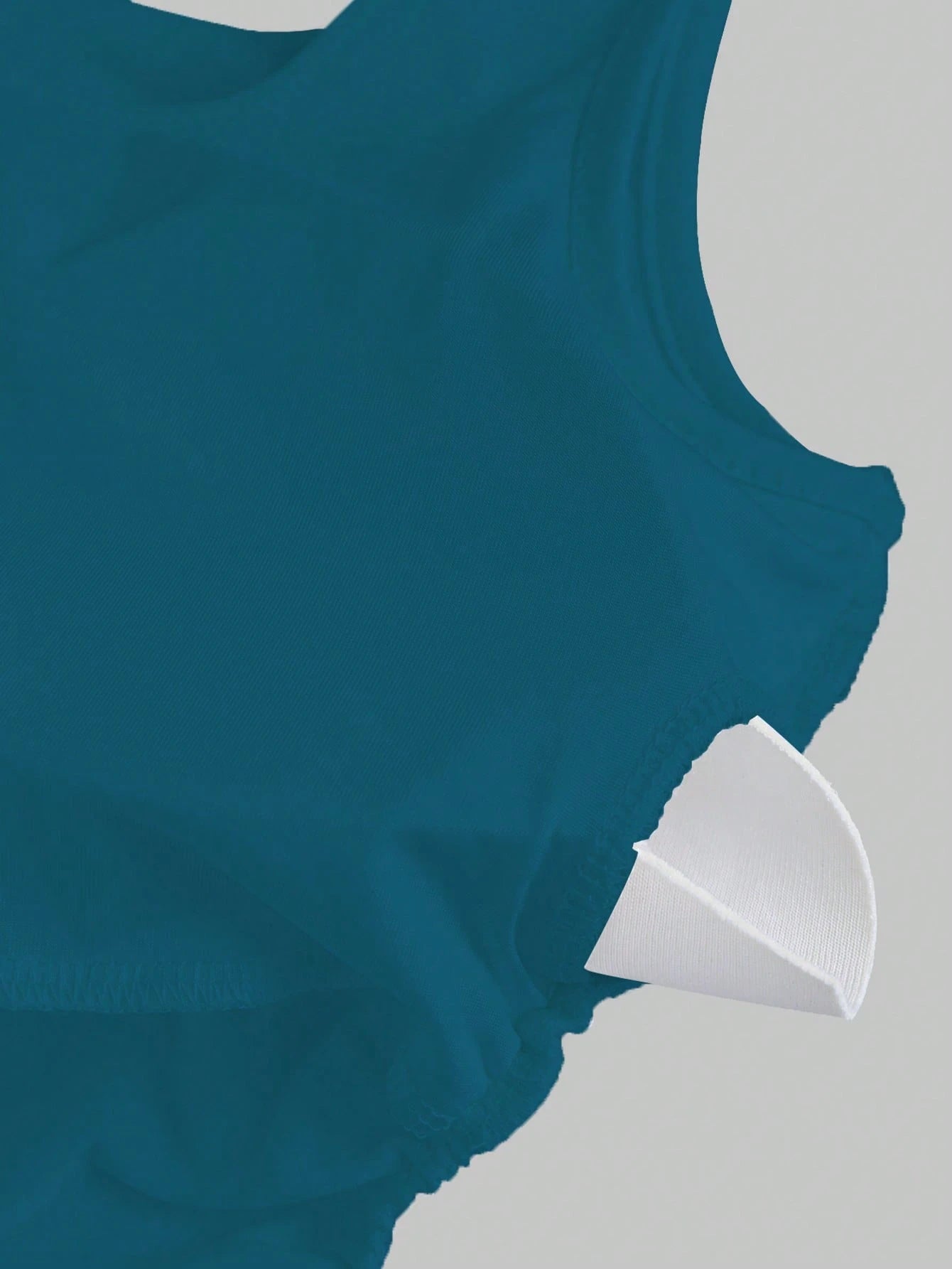 Flirla Blue Padded Square Neck Casual Fitted Tank Top, Summer