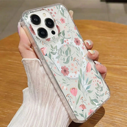 Floral Mobile Phone Case, Designed With Delicate Blossoms And Leafy Patterns, Suitable For IPhone 16, 15, 14, 13, 12 And 11 Pro Models, Made Of TPU Material, And Provides Shockproof Protection. Perfec