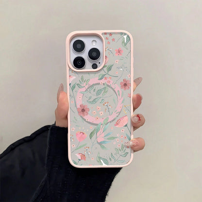 Floral Mobile Phone Case, Designed With Delicate Blossoms And Leafy Patterns, Suitable For IPhone 16, 15, 14, 13, 12 And 11 Pro Models, Made Of TPU Material, And Provides Shockproof Protection. Perfec