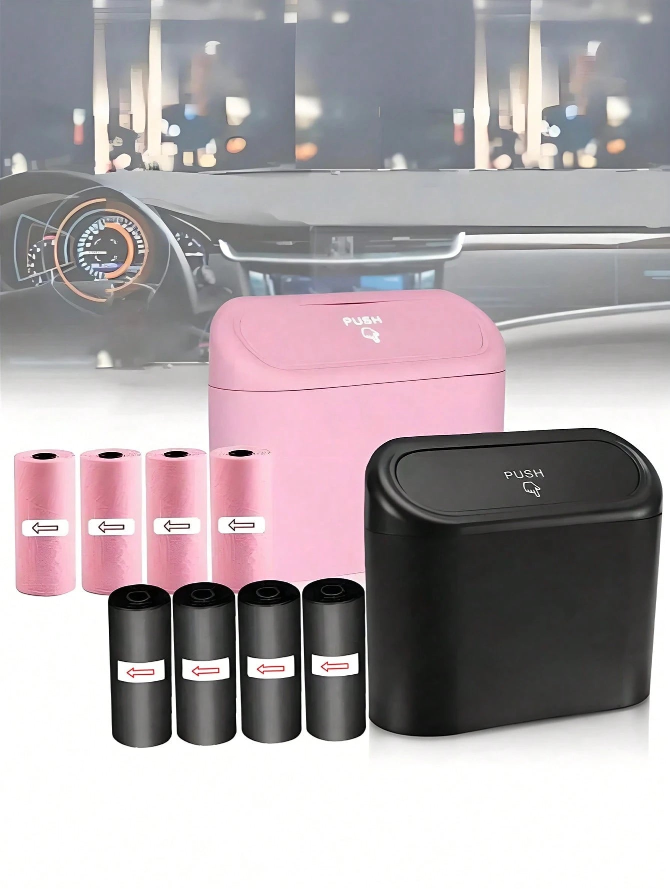 Foldable Car Trash Can For Interior Use, Front Passenger Seat, Rear Hanging Car Storage Box, Small Storage Bin, Umbrella Storage, Wet And Dry Dual-Use Garbage Bag, Long-Distance Travel Hook Type Trash