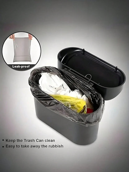 Foldable Car Trash Can For Interior Use, Front Passenger Seat, Rear Hanging Car Storage Box, Small Storage Bin, Umbrella Storage, Wet And Dry Dual-Use Garbage Bag, Long-Distance Travel Hook Type Trash