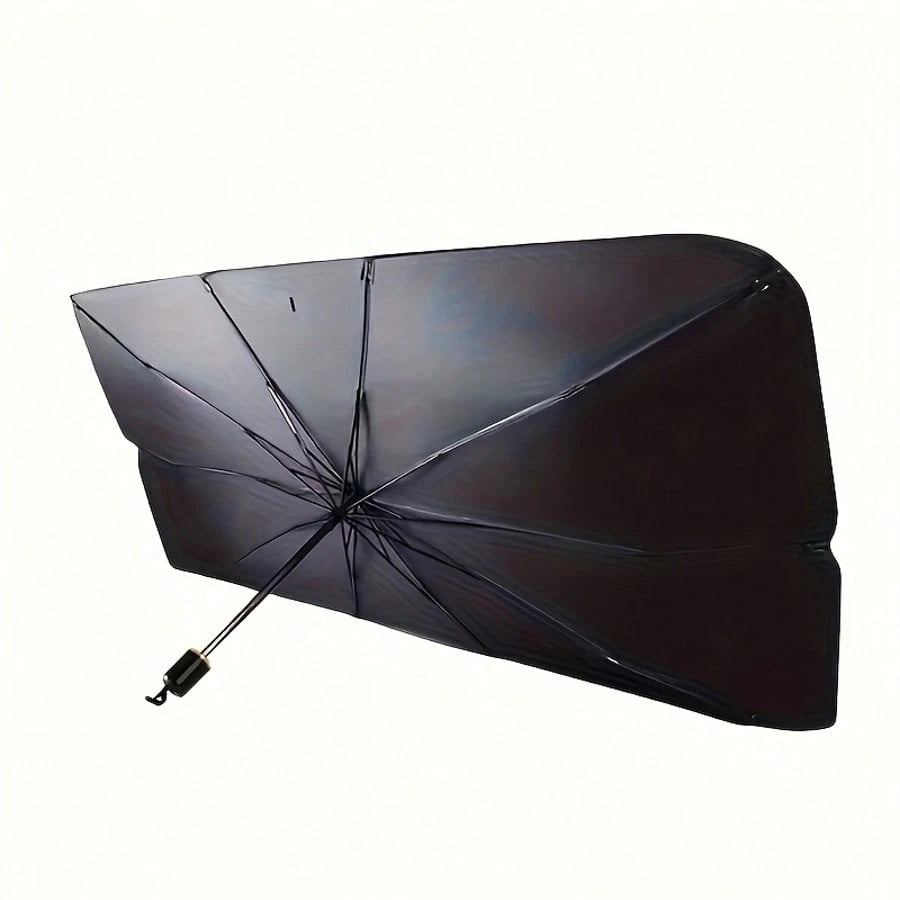 Foldable Car Windshield Sun Visor Umbrella, Heat & Sun Protection Windshield Cover, Titanium Silver, 55 X 31 Inches, Universal Fit For SUV, Truck, Van & Off-Road Vehicles