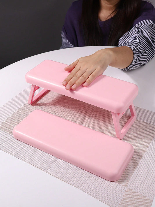 Foldable Nail Pillow With Heightening Design, Built-in Nail Lamp, Plastic Armrest Pad For Nail Salon, Simple Style Hand Desk Pad, Light Luxury Nail Accessory Support Bracket, Portable And Foldable