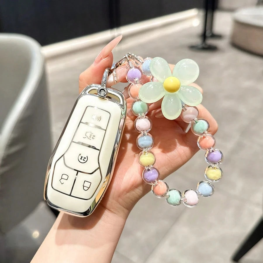 ForKey Fob Cover, Premium Soft TPU Full Protection Key Fob Case For Fusion Mustang F150 Edge Explorer Lincoln MKZ MKC MKX Smart Remote Key Protector