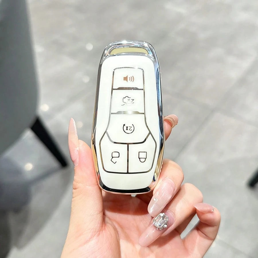 ForKey Fob Cover, Premium Soft TPU Full Protection Key Fob Case For Fusion Mustang F150 Edge Explorer Lincoln MKZ MKC MKX Smart Remote Key Protector