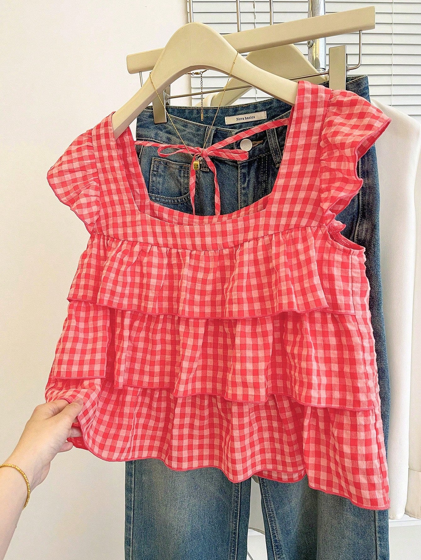 Franclia Autumn New Arrival Cute Ruffle Hem Top For Women