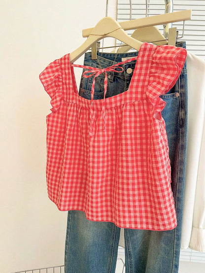 Franclia Autumn New Arrival Cute Ruffle Hem Top For Women