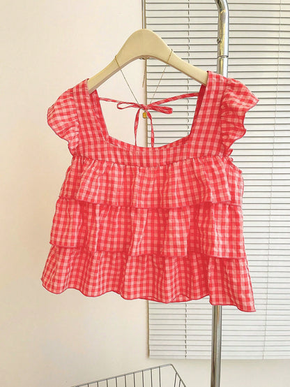 Franclia Autumn New Arrival Cute Ruffle Hem Top For Women