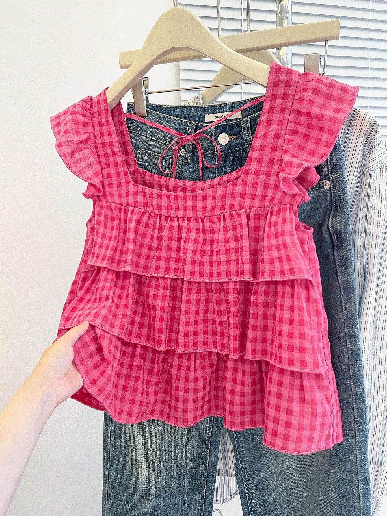 Franclia Autumn New Arrival Cute Ruffle Hem Top For Women