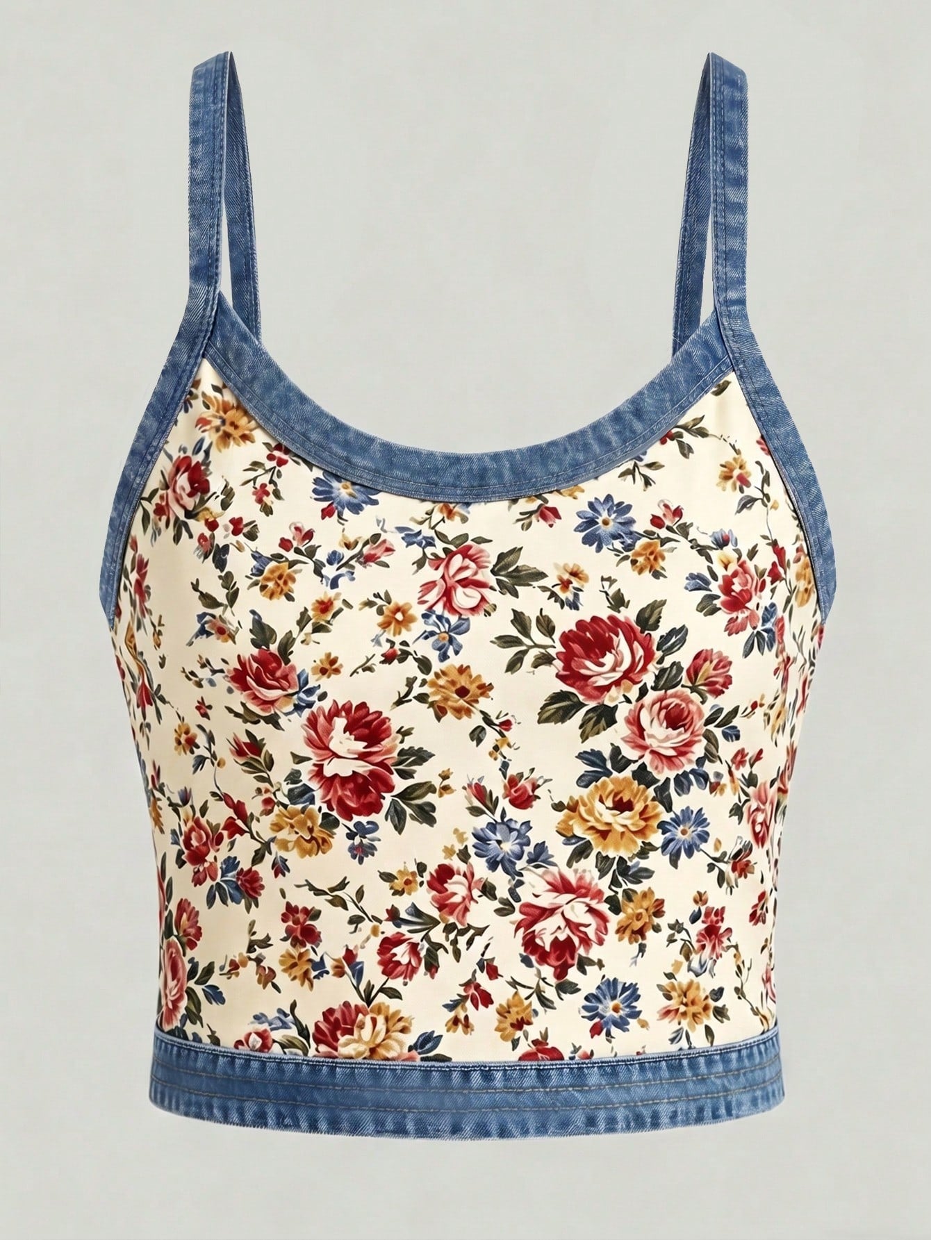 Franclia Women's Digital Floral Print Camisole Tank Top For Summer