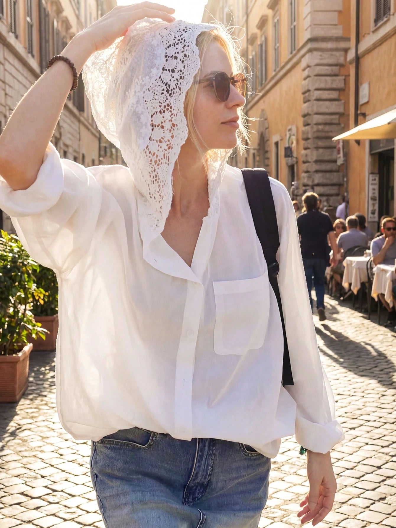 French Hollow Crochet Hooded Long Sleeve Blouse, Loose Street Style Fashionable Elegant Thin Shirt For Women, Autumn/Winter White Spring, French Girl Style