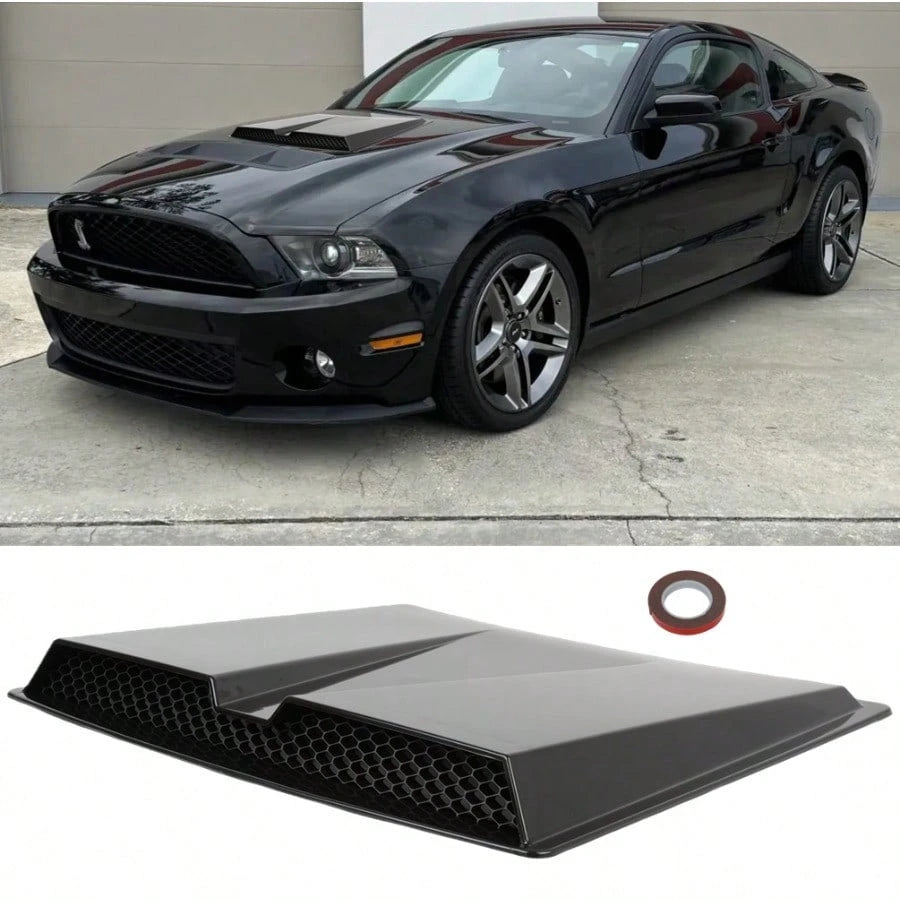 Front Air Flow Intake Hood Scoop Vent Cover Cap Glossy Black For Mustang GT