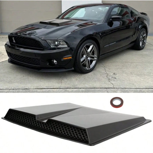 Front Air Flow Intake Hood Scoop Vent Cover Cap Glossy Black For Mustang GT