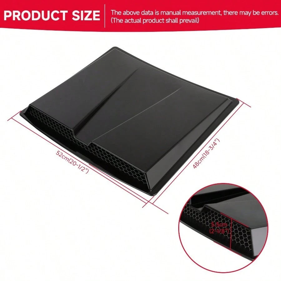 Front Air Flow Intake Hood Scoop Vent Cover Cap Glossy Black For Mustang GT