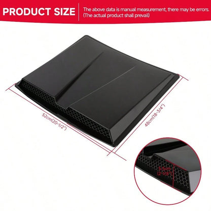 Front Air Flow Intake Hood Scoop Vent Cover Cap Glossy Black For Mustang GT