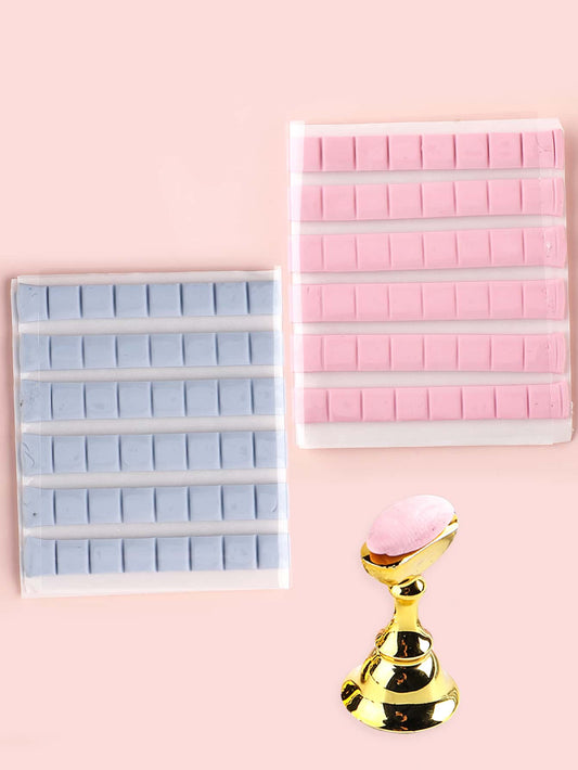 FULL BEAUTY 96pcs Nail Art Adhesive Glue Clay Nail Art Reusable Tacky Gel For Practice Stand Display False Tips Manicure Tools (Exclude Stand ),Nail Supplies,Nail Tools,Nail Art Tools,Back To School,N
