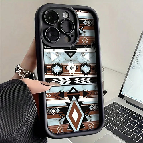 Full Protective Western Cowboy Culture Pattern Phone Case For IPhone 16 15 14 13 12 11 Pro Max Plus Luxury Shockproof Protection Back Cover,Suitable For IPhone17 Air