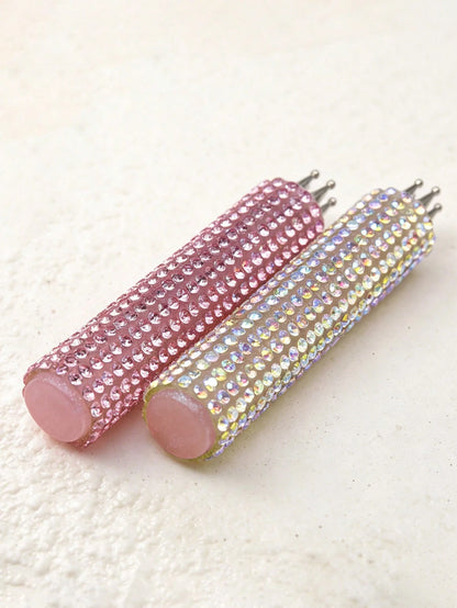 Full Rhinestone Nail Art Dotting Pen, Create Plum Blossom Pattern With One Stroke, Essential Nail Art Tool For Makeup Enthusiasts And Nail Art Beginners.