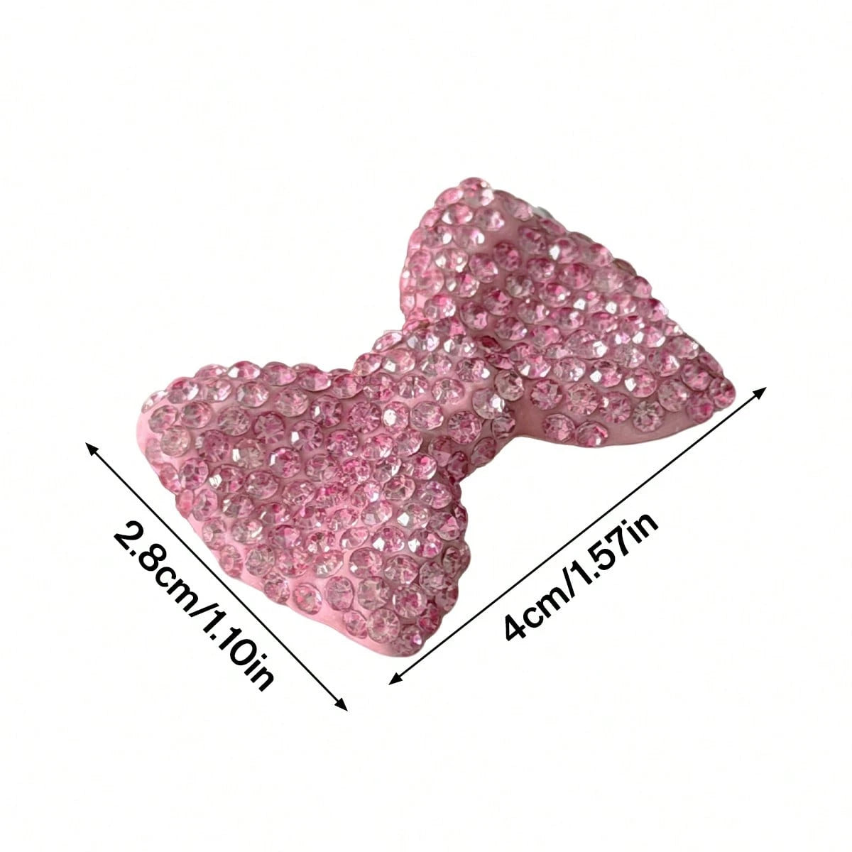 Fully Rhinestoned Pink Bow Car Decor Sticker, Shiny Crystal Girly Chic Small Accessory For Navigation Screen & Center Console