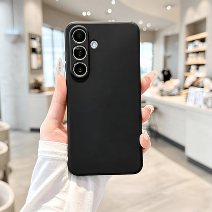 Galaxy Series Matte Black Non-Slip Phone Case Fingerprint & Stain Resistant Soft TPU Back Cover Raised Screen & Camera Protection Shock Resistant Anti-Collision Exact Cutouts Slim Full Body Durable Ma