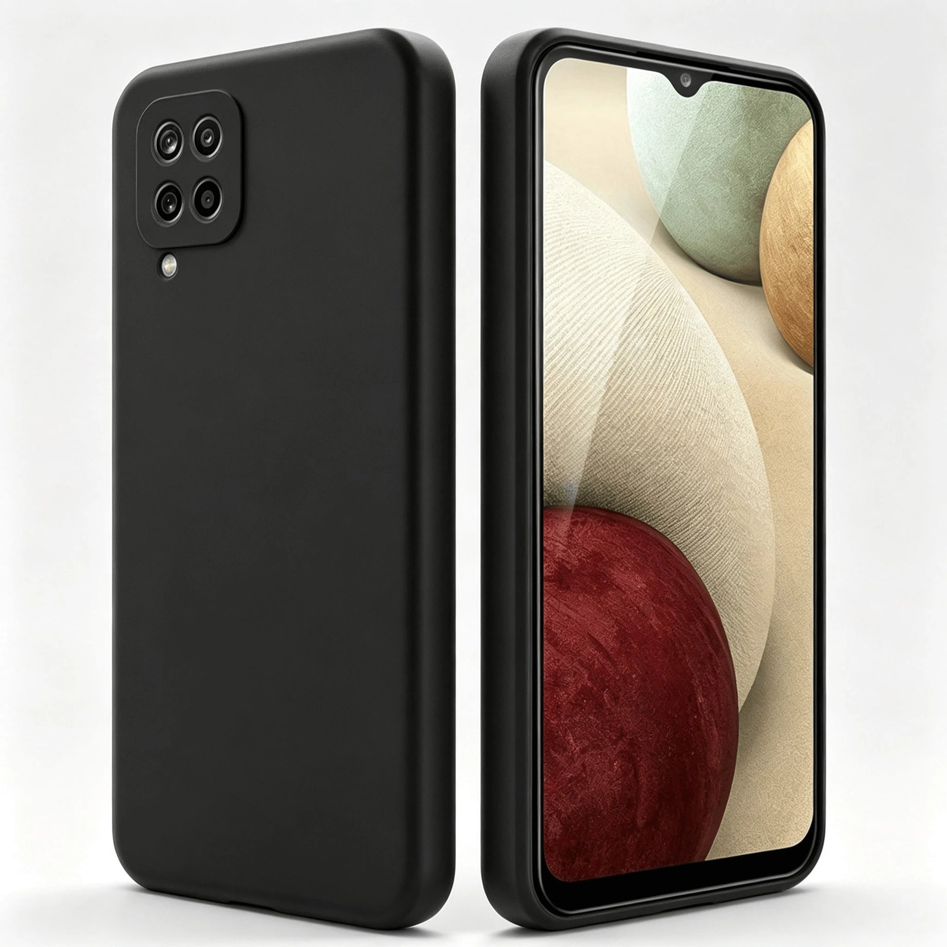 Galaxy Series Matte Black Non-Slip Phone Case Fingerprint & Stain Resistant Soft TPU Back Cover Raised Screen & Camera Protection Shock Resistant Anti-Collision Exact Cutouts Slim Full Body Durable Ma