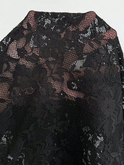 GalTyme Women's Plus Size Floral Flocked Pattern Top
