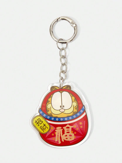 GARFIELD| Cartoon Orange Cat Acrylic Keychain, Cute Animal Bag Hanging