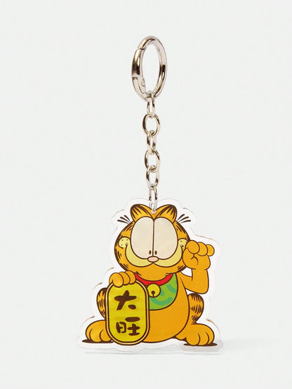 GARFIELD| Cartoon Orange Cat Acrylic Keychain, Cute Animal Bag Hanging