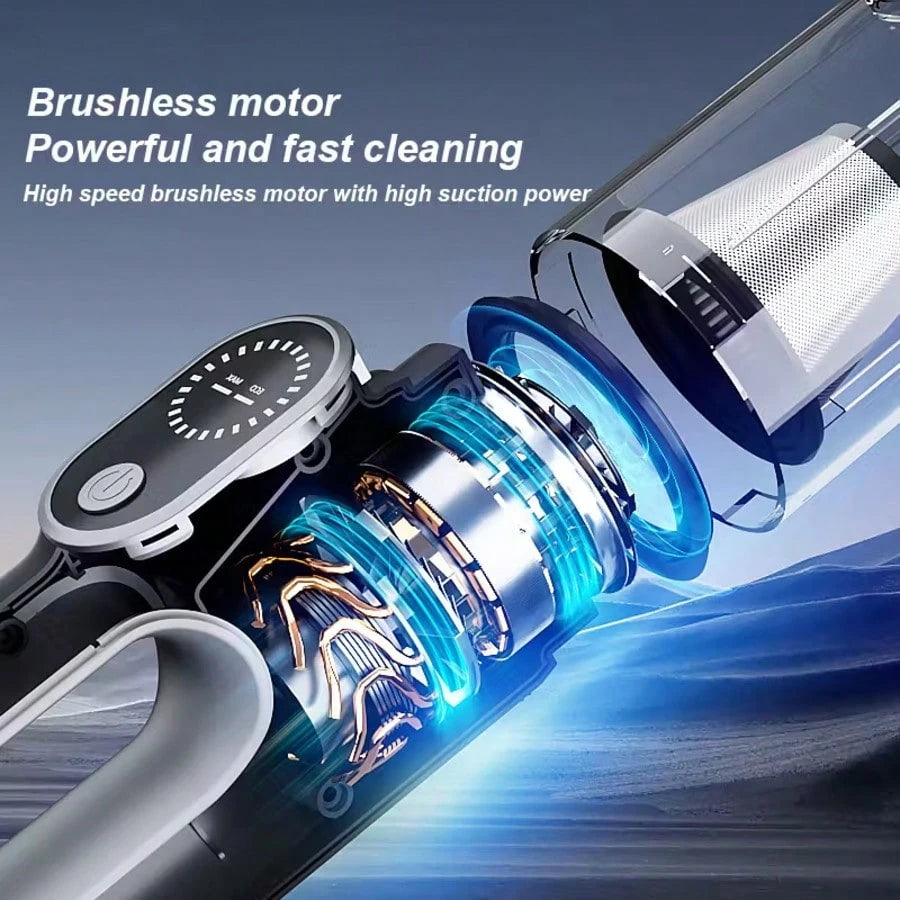 GHUSTAR 16000Pa Powerful Suction Handheld Cordless Vacuum Cleaner, Featuring A High-Power Brushless Motor With Built-In Lighting Function, Includes Multiple Accessories For Easily Handling Various Cle