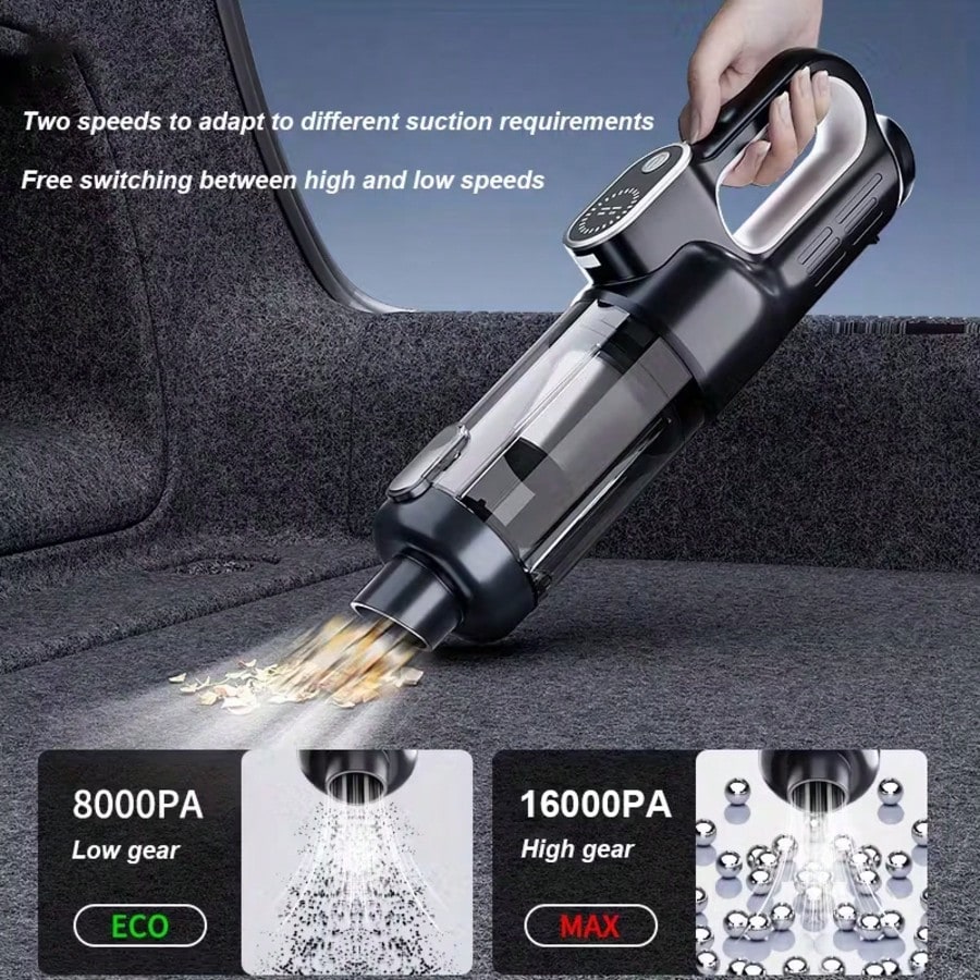 GHUSTAR 16000Pa Powerful Suction Handheld Cordless Vacuum Cleaner, Featuring A High-Power Brushless Motor With Built-In Lighting Function, Includes Multiple Accessories For Easily Handling Various Cle
