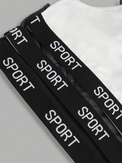 Girlism Teen Girl 3pcs/Set Teenage Girls Minimalist Letter Decorated Camisole Bralette Set
