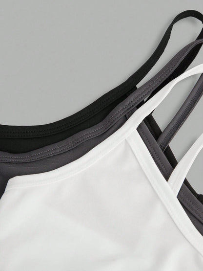 Girlism Teen Girl 3pcs/Set Teenage Girls Minimalist Letter Decorated Camisole Bralette Set