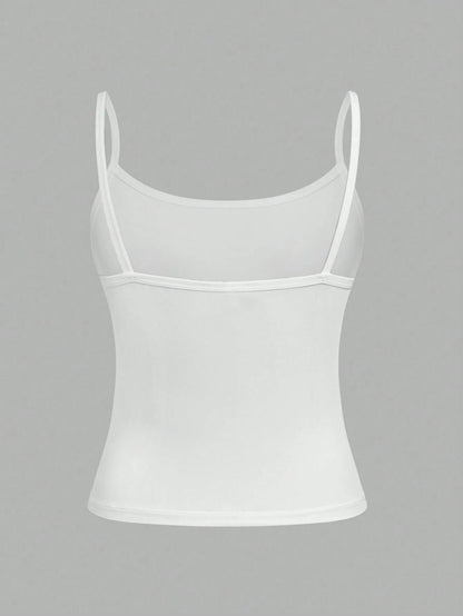 Girlism Teen Girl Teen Girls 2pcs Fashion Rhinestone Simple Comfortable Skin-Friendly Tight Camisole Underwear Set