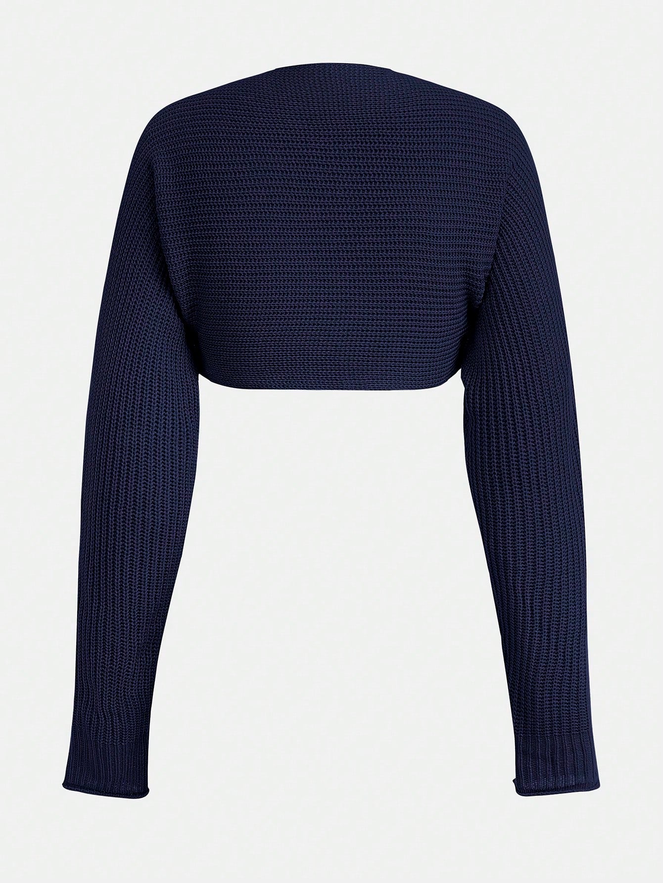 Girlism Teen Girl Teen Girls Navy Blue/Cropped/Ribbed Fabric/Knitted/Textured/Versatile Casual Short Autumn Cardigan/Sun/Daily Wear/All-Match Cardigan
