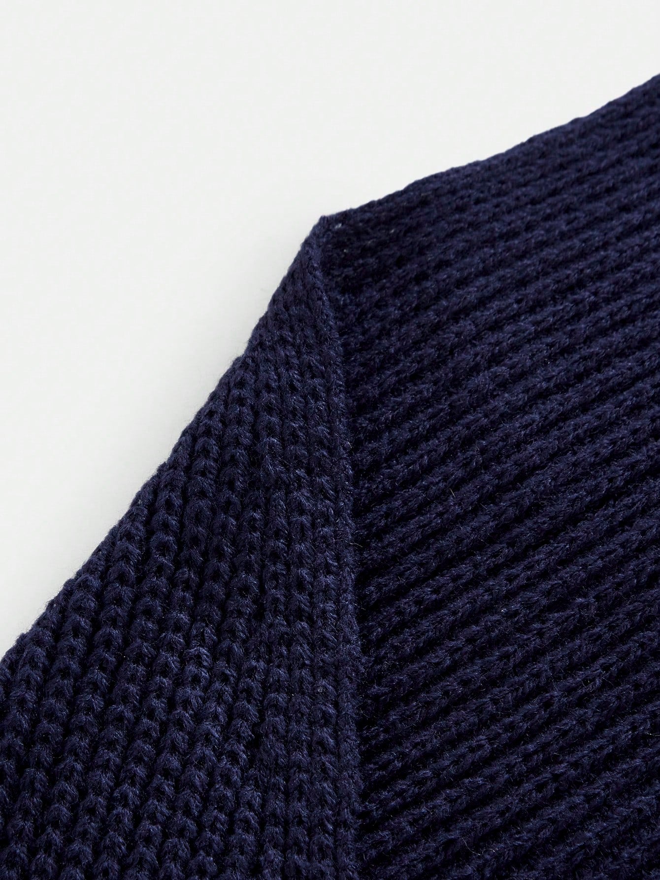 Girlism Teen Girl Teen Girls Navy Blue/Cropped/Ribbed Fabric/Knitted/Textured/Versatile Casual Short Autumn Cardigan/Sun/Daily Wear/All-Match Cardigan