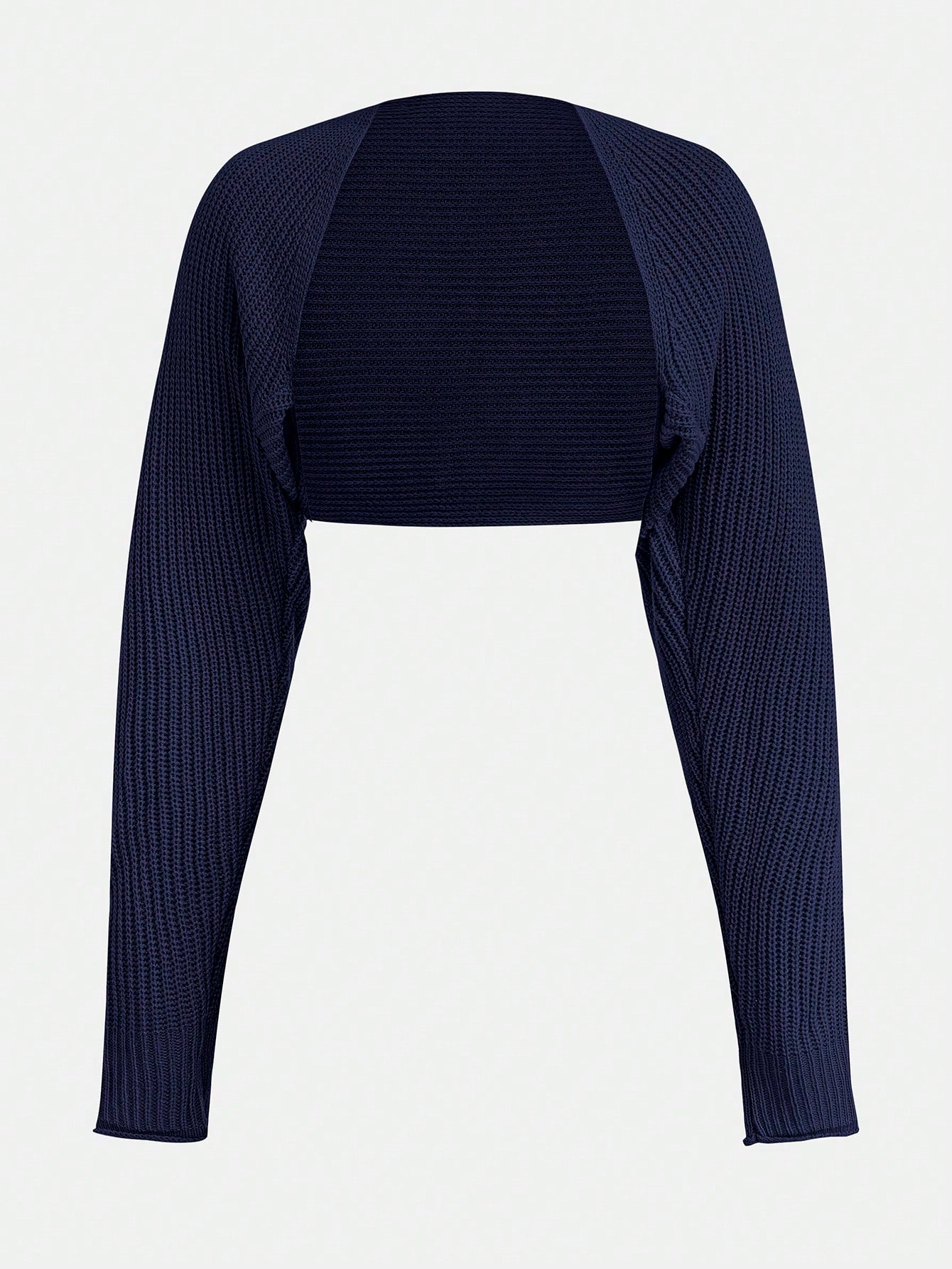 Girlism Teen Girl Teen Girls Navy Blue/Cropped/Ribbed Fabric/Knitted/Textured/Versatile Casual Short Autumn Cardigan/Sun/Daily Wear/All-Match Cardigan