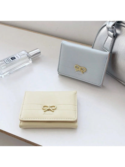 Girls' Cute Bow Coin Purse, Beautiful Card Holder With ID Window (Multiple Colors Available), Mini Wallet, Clutch Purse For Women