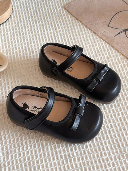 Girls' Fashion Sweet Flat Mary Jane Shoes, Pearl Lace Bow Decor, Comfortable Soft Sole Baby Walking Shoes, Driving Loafers