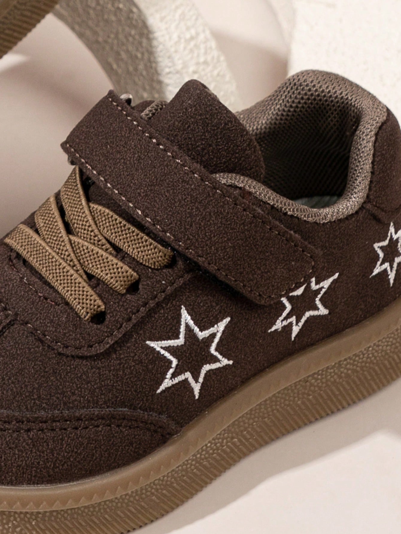 Girls' Star Pattern Sports Shoes, Hook And Loop Closure, Retro Casual Athletic Shoes, Comfortable School Shoes, Toddler Daily Wear