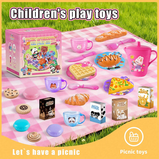 Girls' Tea Party Set, Princess Afternoon Tea Toy Set, Includes Food And Dessert Toy Set, Children's Kitchen Decor Game, Suitable For 3-6 Year Old Girls, Birthday & Christmas Gift