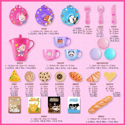Girls' Tea Party Set, Princess Afternoon Tea Toy Set, Includes Food And Dessert Toy Set, Children's Kitchen Decor Game, Suitable For 3-6 Year Old Girls, Birthday & Christmas Gift