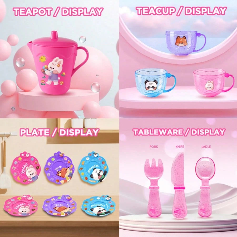 Girls' Tea Party Set, Princess Afternoon Tea Toy Set, Includes Food And Dessert Toy Set, Children's Kitchen Decor Game, Suitable For 3-6 Year Old Girls, Birthday & Christmas Gift