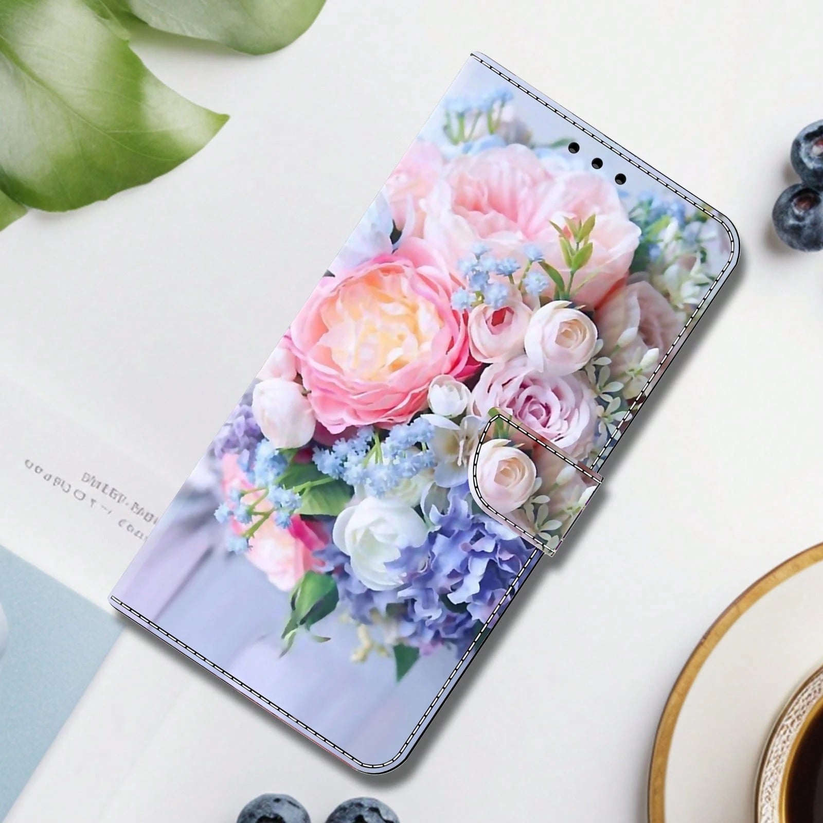 GLANDOTU Colorful Rose PU Leather Wallet Flip Phone Case With Card Slots And Magnetic Closure, Fits Multiple Phone Brands And Models