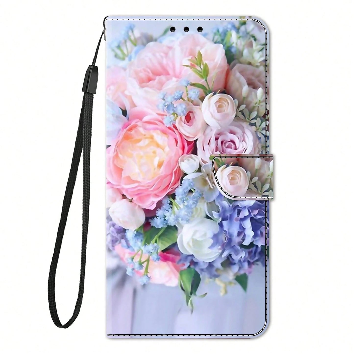 GLANDOTU Colorful Rose PU Leather Wallet Flip Phone Case With Card Slots And Magnetic Closure, Fits Multiple Phone Brands And Models