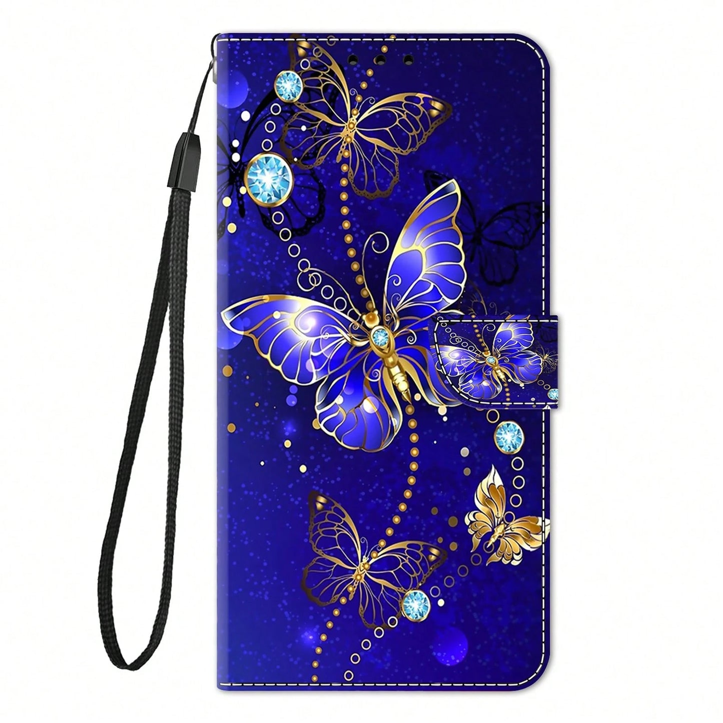 GLANDOTU Elegant Rose Gold Floral Pattern PU Leather Phone Case, Flip Wallet Style Phone Case With Magnetic Closure Design, Compatible With Multiple Phone Brands And Models
